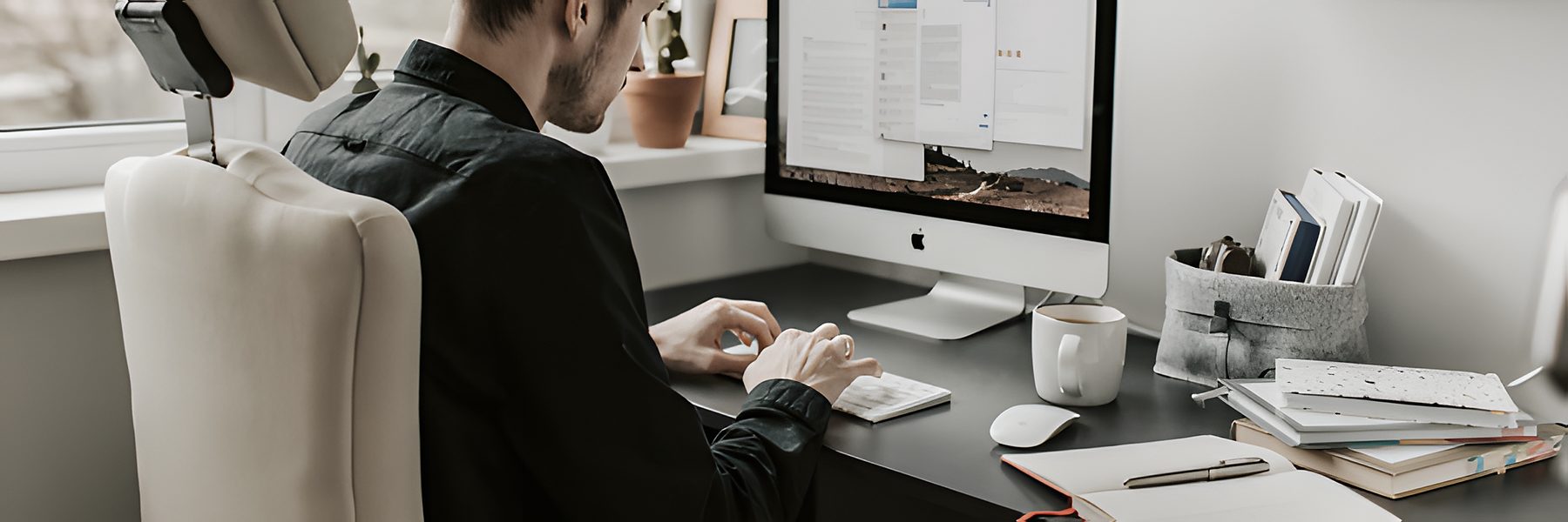 Marketer reviewing UGC campaign metrics on a desktop computer