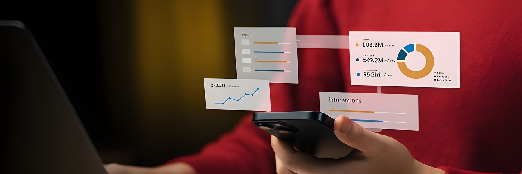 Smartphone showing pipeline and engagement metrics for SaaS demand generation